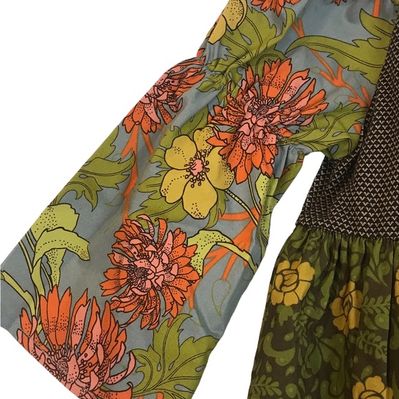 Matilda Jane Girls Calico Peasant Top Size 6 Wooden Flower Button Bunnies EUC - Picture 8 of 9